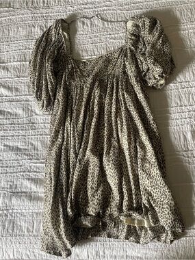By Together Leopard Print Puff Sleeve Women's Dress NWT